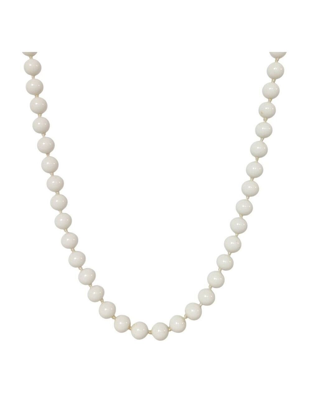 Monet White Beaded Necklace Costume Jewelry